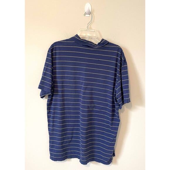 Vineyard Vines Striped Cotton Soft Polo Shirt Purple Blue Size Large - Picture 2 of 7